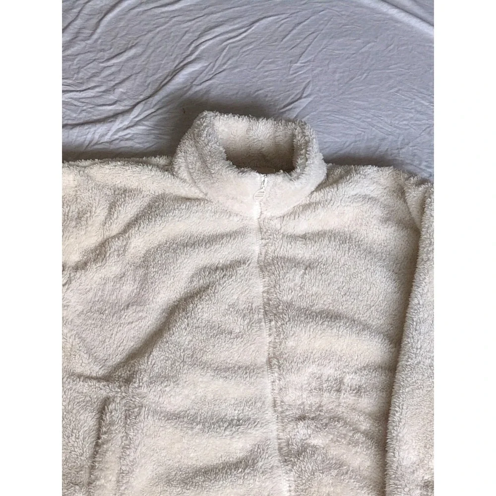 Marine Layer Lost And Found Pristine Sherpa Jacket Sz Large Cream Ivory Full Zip